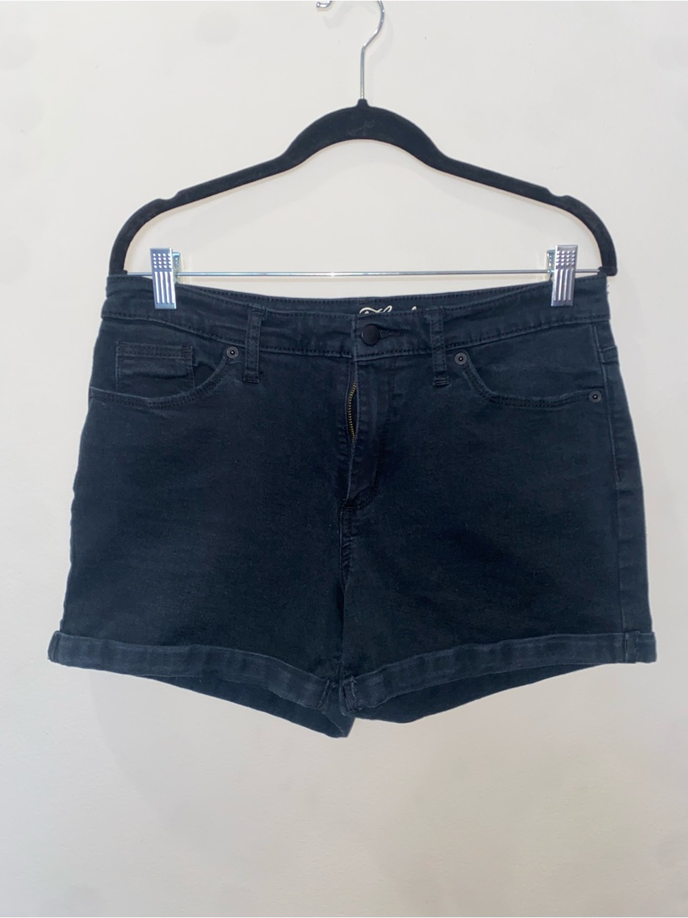 Universal Thread Black High-Rise Cuffed Denim Shorts